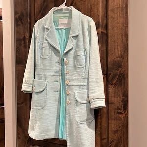 Light blue/teal 3/4 sleeve spring coat